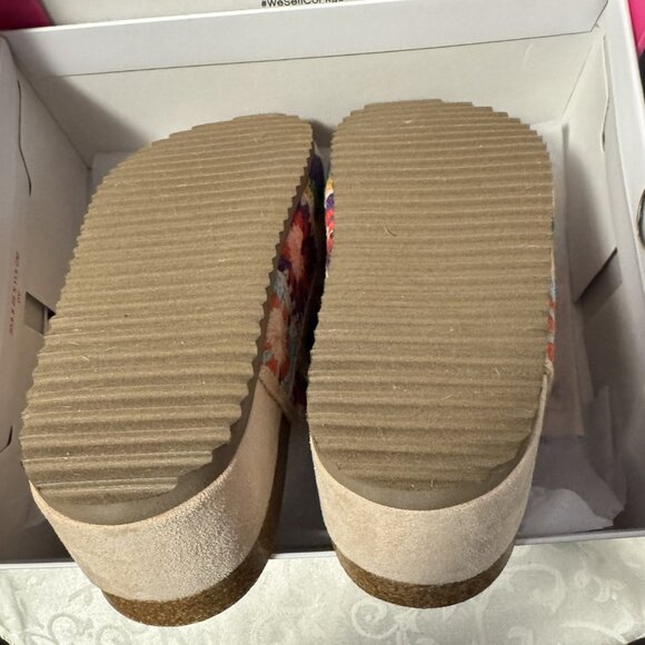 NWOT Hey Girl by Corkys "Wannabe" Platform Sandals in Multi Crochet - Picture 6 of 8